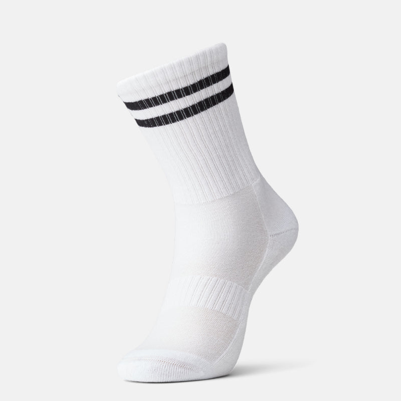 IQ Sox - Stribede tennissokker - Hvid (1 par )