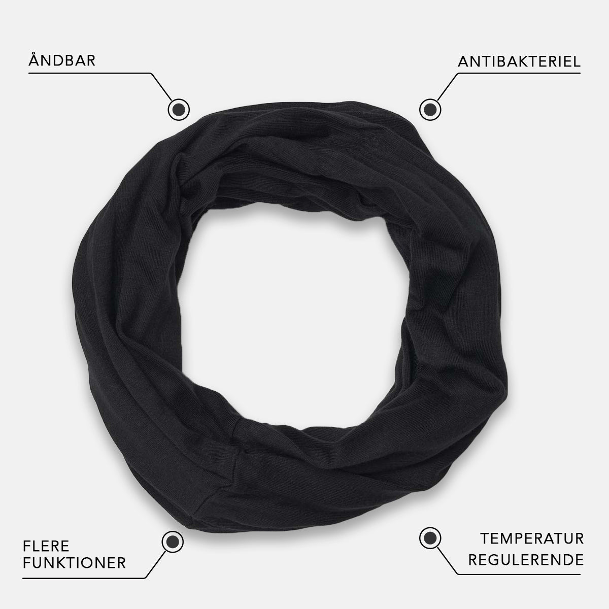 IQ Sox - Bambus halsedisse - Sort