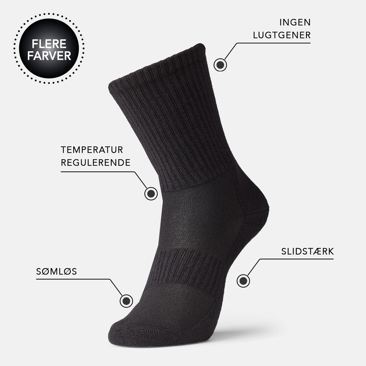 IQ Sox - Tennissokker - Sort (1 par)