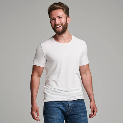 BAMBUSA T-shirt med rund hals, hvid