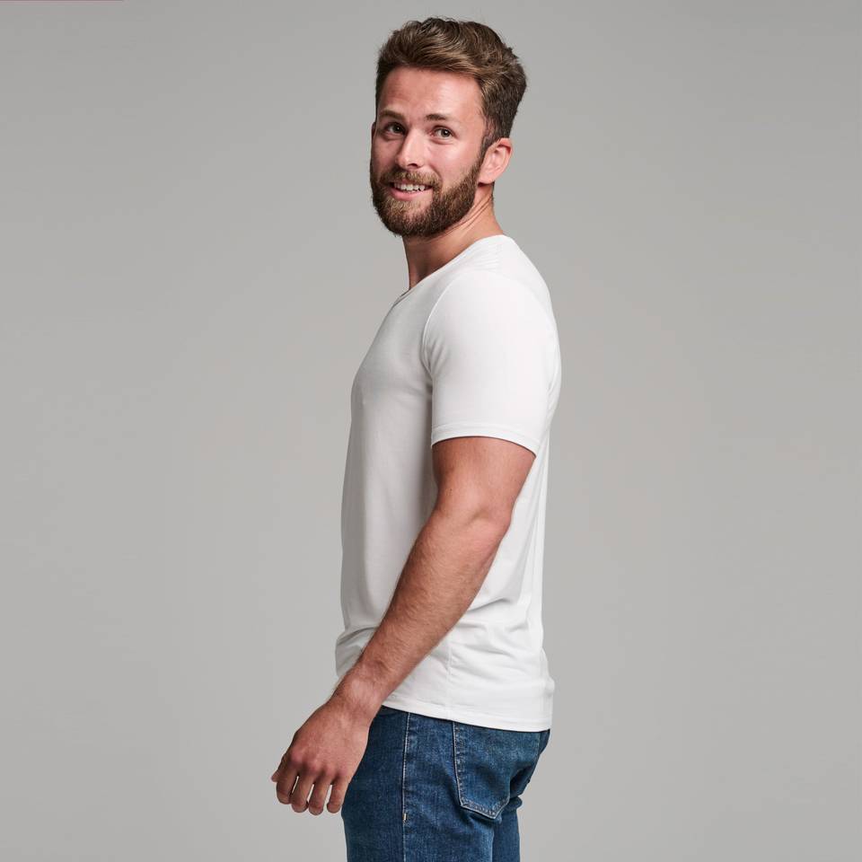 BAMBUSA T-shirt med rund hals, hvid