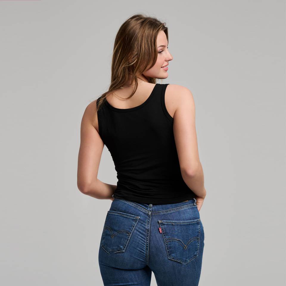 BAMBUSA Basis tanktop, sort - 2 pk