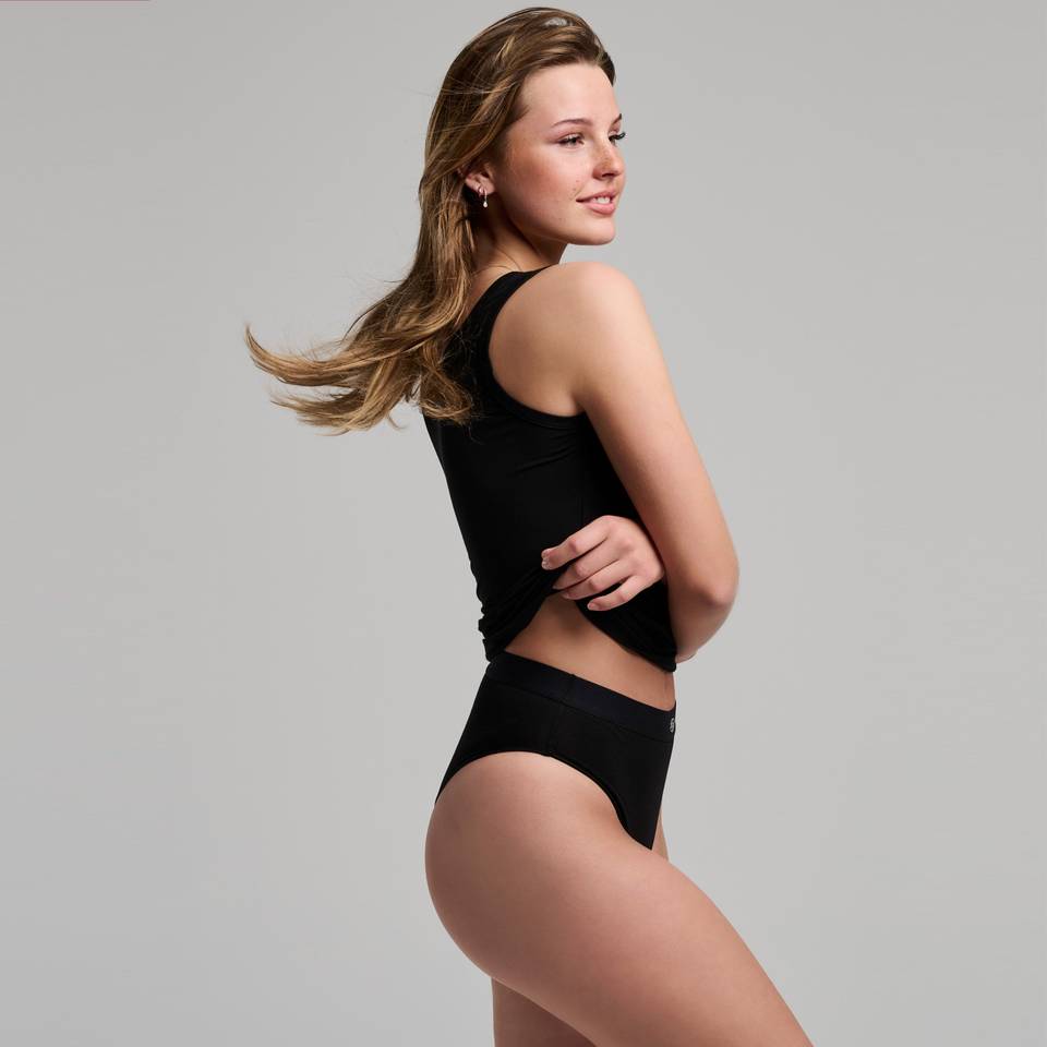 BAMBUSA High-Waist trusser, sort 3 - pak