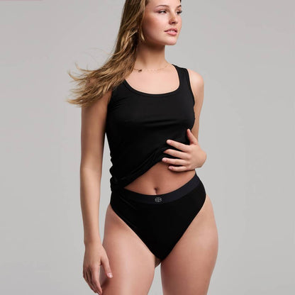 BAMBUSA High-Waist trusser, sort 3 - pak