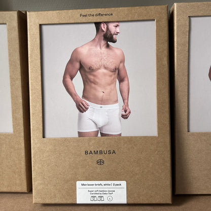 BAMBUSA Boxershorts, hvid - 2 pk