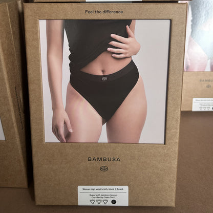 BAMBUSA High-Waist trusser, sort 3 - pak