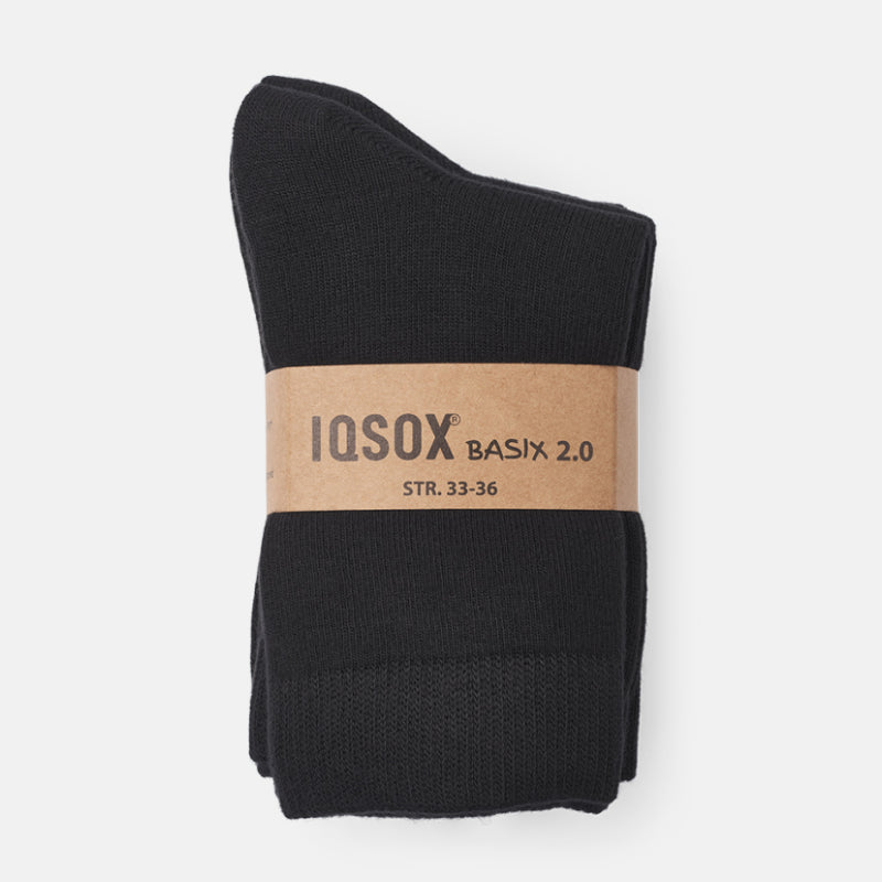 IQ Sox - Bambus børnesokker - Sort (6 par)