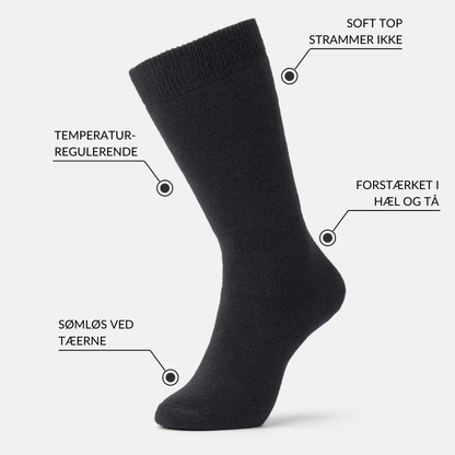 Skistrømper i uld, 2 par